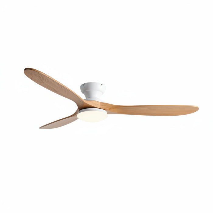 Ventilateur de plafond Aria bois blanc marron LED moteur DC - Ariaze