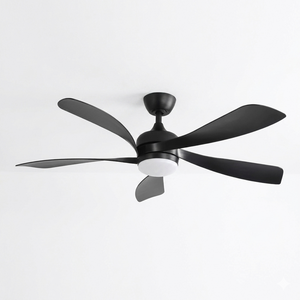 Ventilateur de plafond Ariaze noir 5 pales avec éclairage LED intégré, moteur DC silencieux et brassage d'air puissant