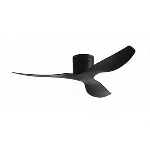 Ventilateur de plafond Ariaze au design moderne tout noir mat, montage compact avec moteur DC silencieux et basse consommation