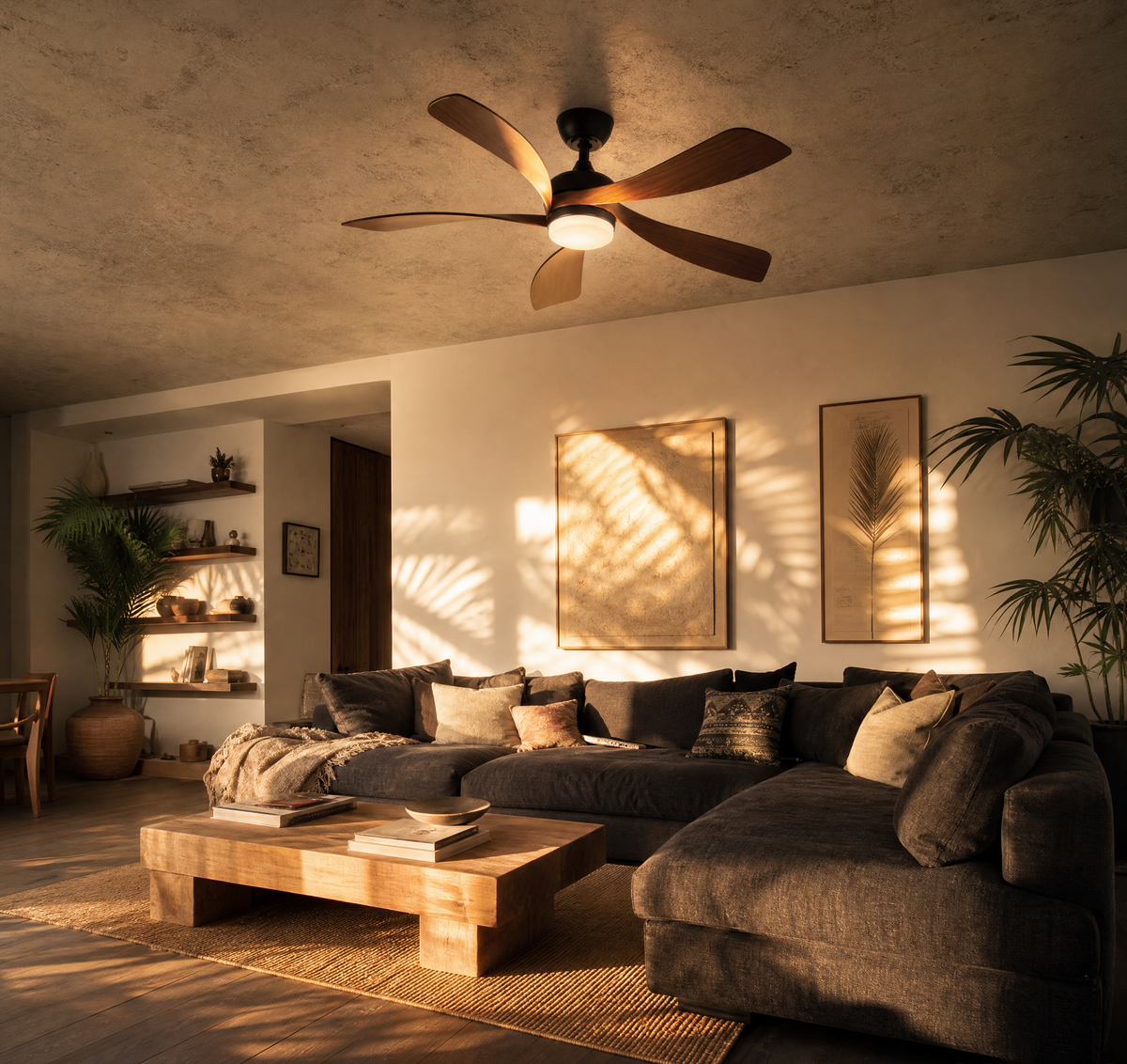 Ventilateur de plafond Ariaze dans un salon design
