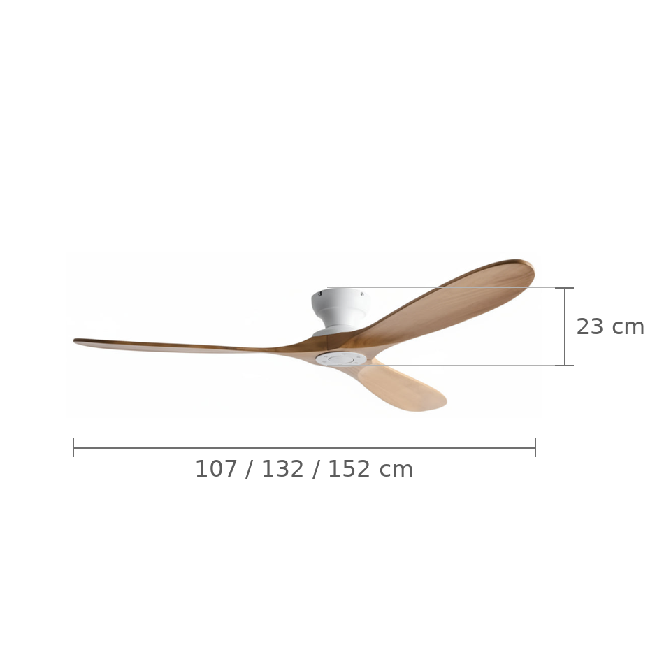 Ventilateur de plafond Aria bois marron blanc moteur DC - Ariaze