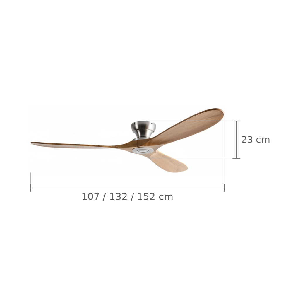 Ventilateur de plafond Aria bois marron chrome moteur DC - Ariaze