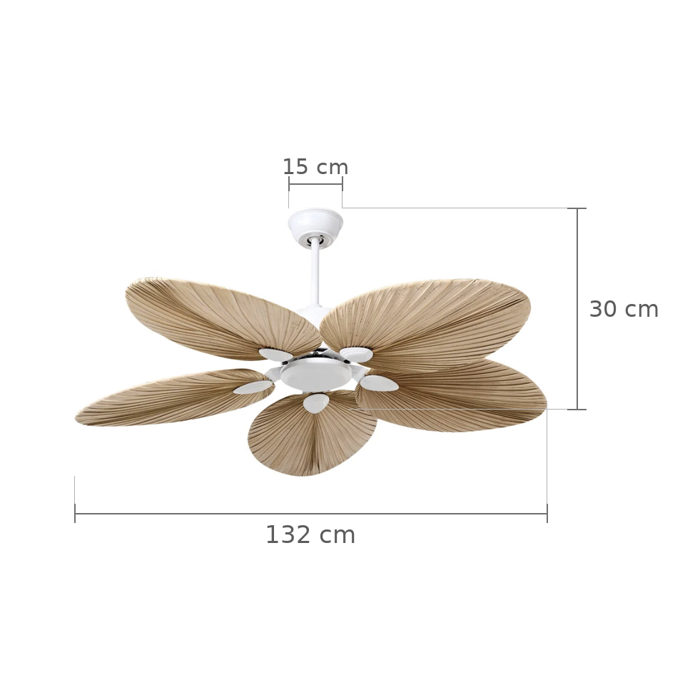 Ventilateur de plafond Lombok palmier naturel moteur DC - Ariaze